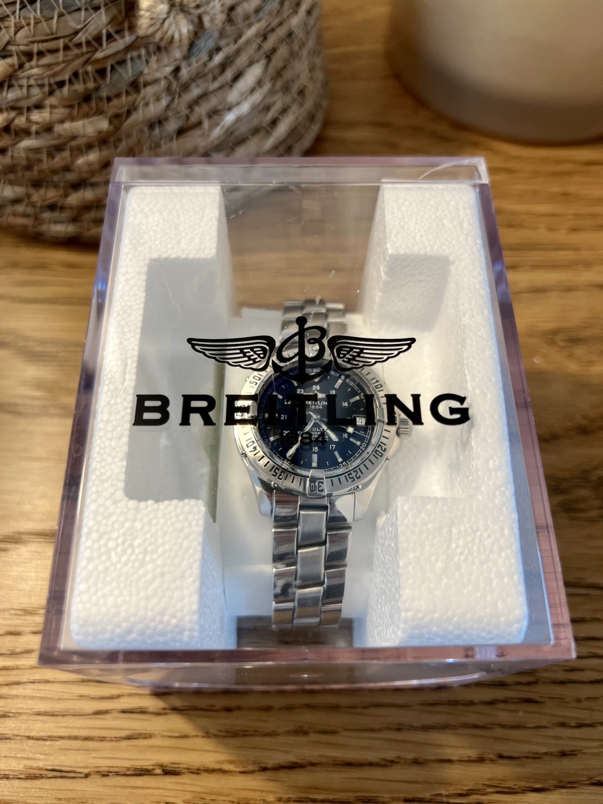 Breitling Colt Ocean Automatic Watch 38mm Black Dial A17350 w/ OEM Bracelet