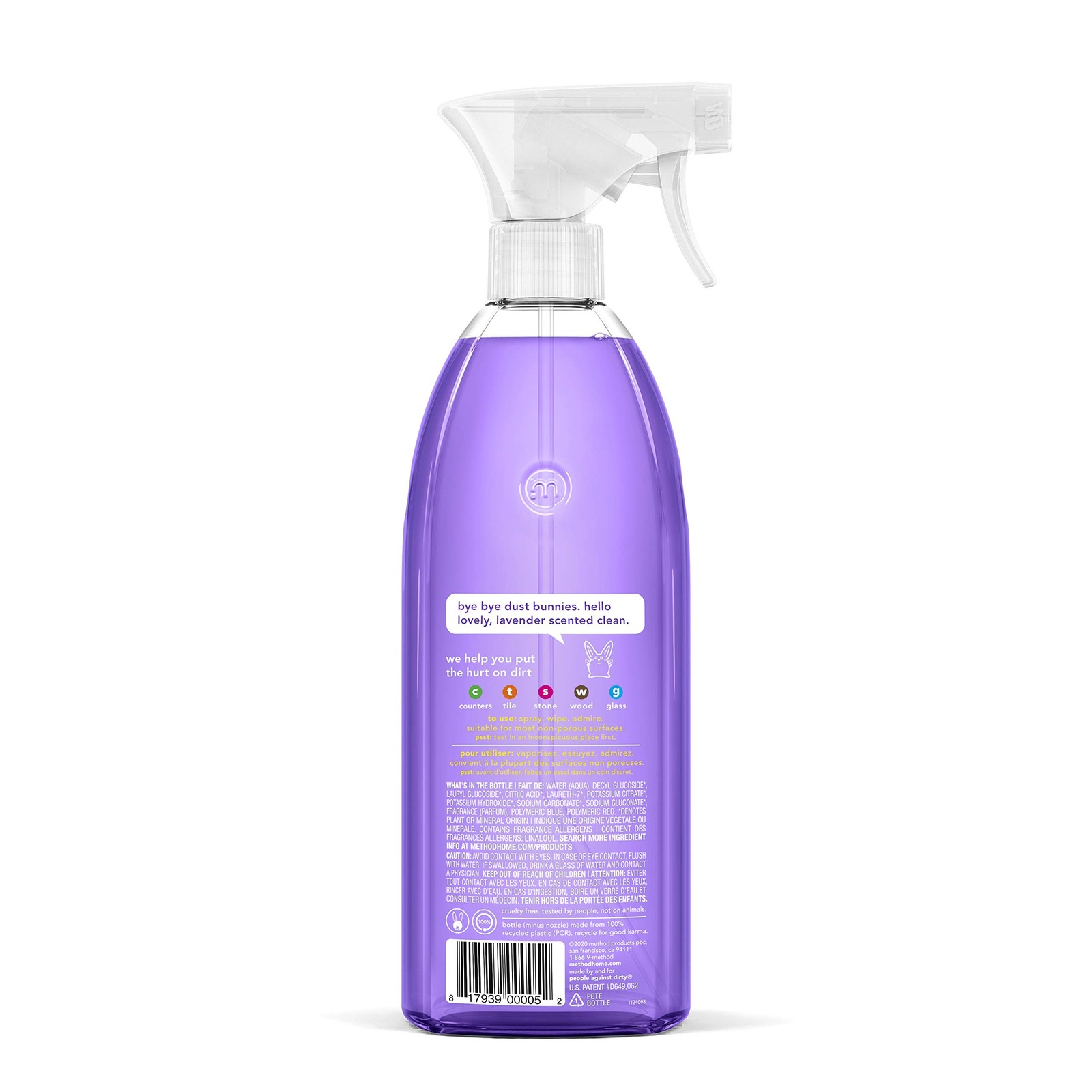 Method All-Purpose Cleaner Spray, French 28 Fl Oz (Pack of 4), White