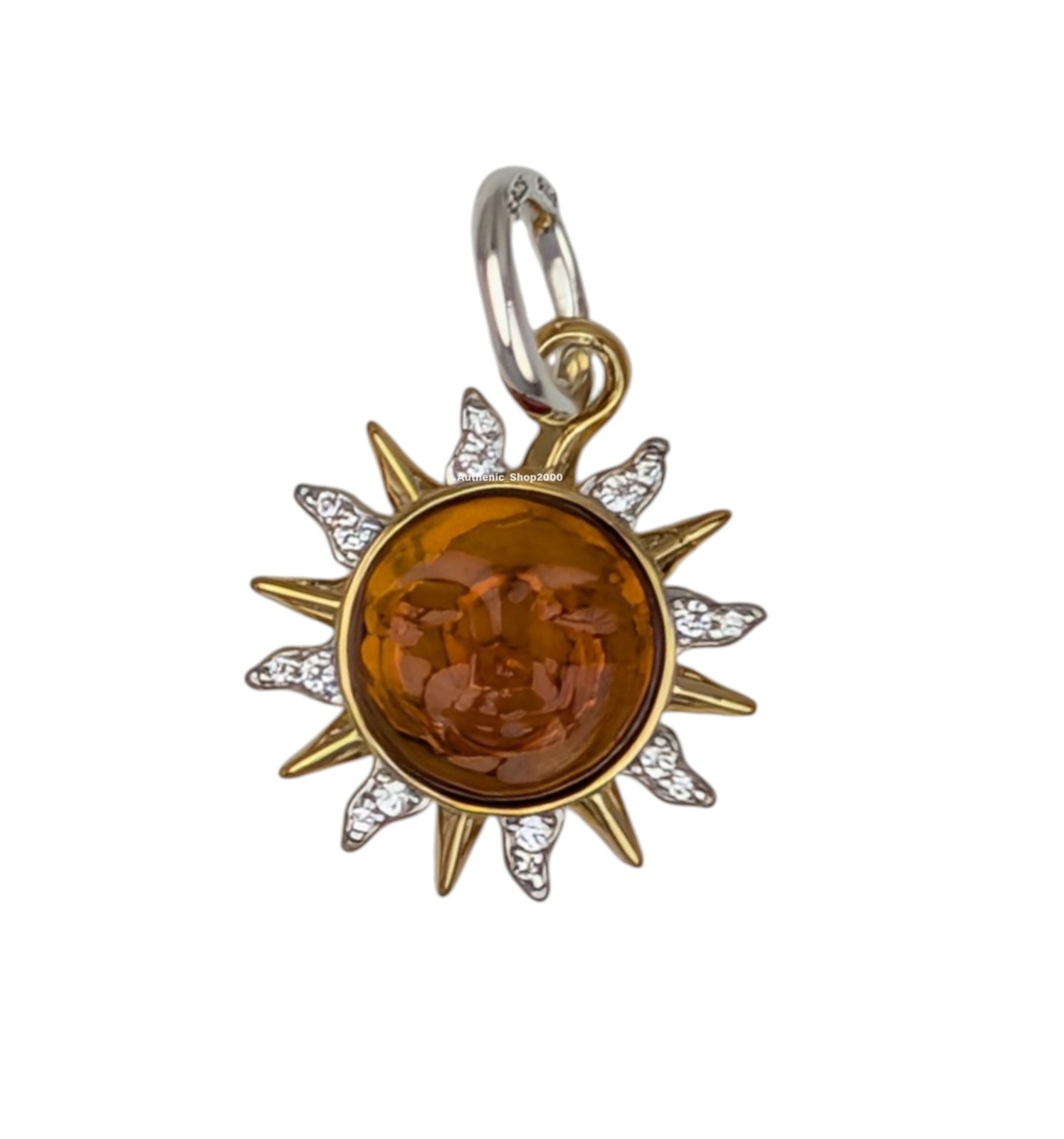 New 100% Authentic PANDORA 14k Gold P 925 Murano Swirling Sun Charm 764703C01