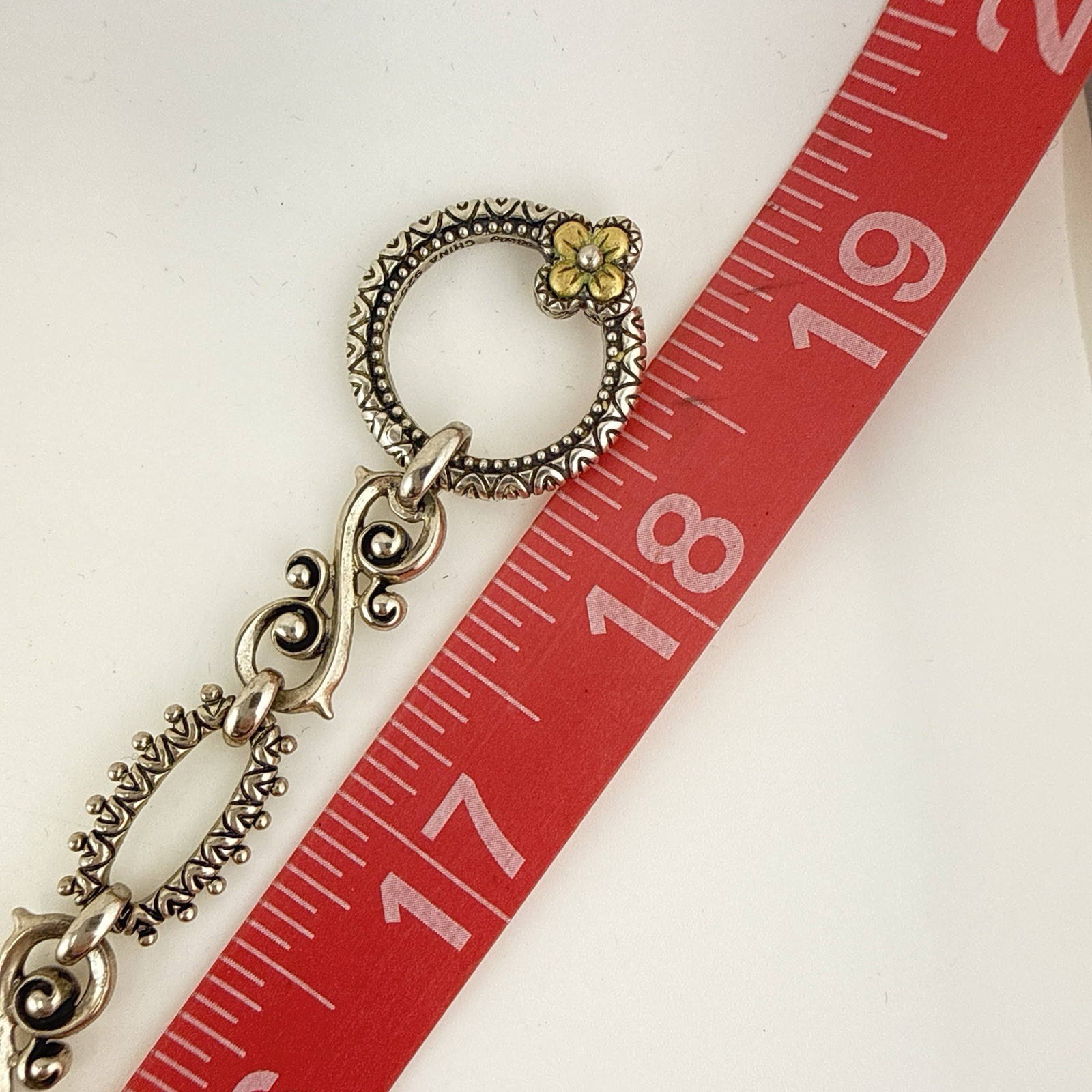 Barbara Bixby Necklace 18K Gold Sterling Silver Connector Ornate Chain Link 50g