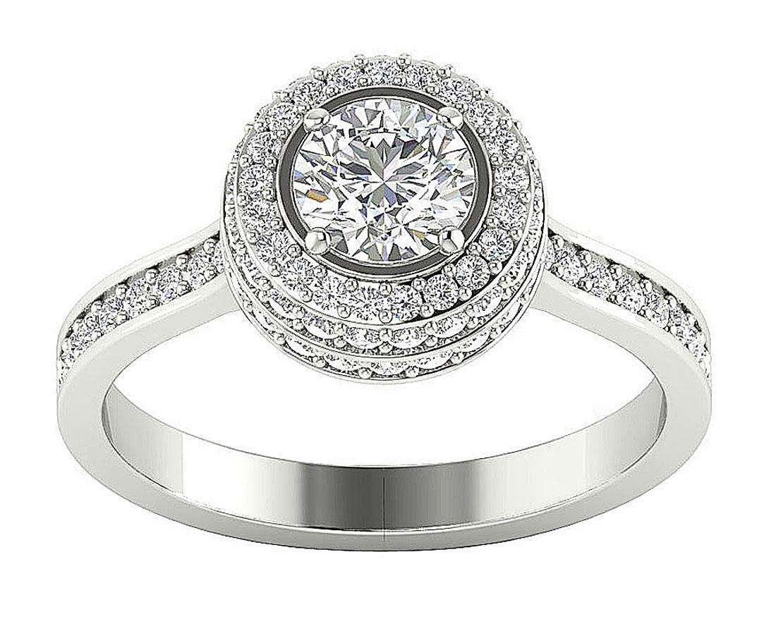 Solitaire Engagement Ring Natural Diamond 14K Yellow Gold I1 G 1.60 Ct 11.00 MM