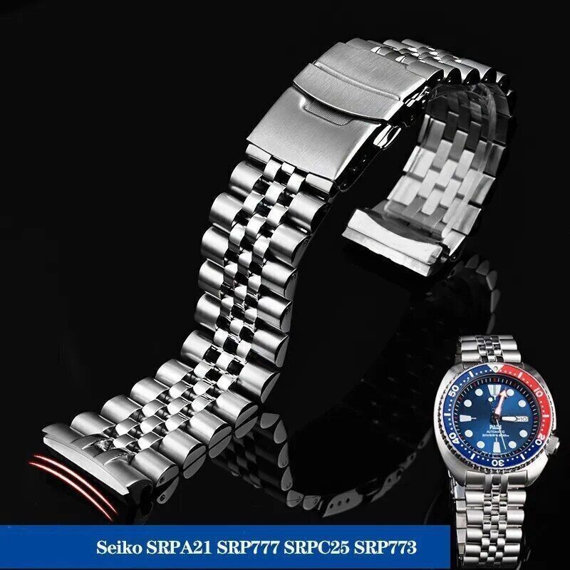 22mm Stainless Steel Watch Band Strap For Seiko Abalone SRPA21 SRP777 Bracelet