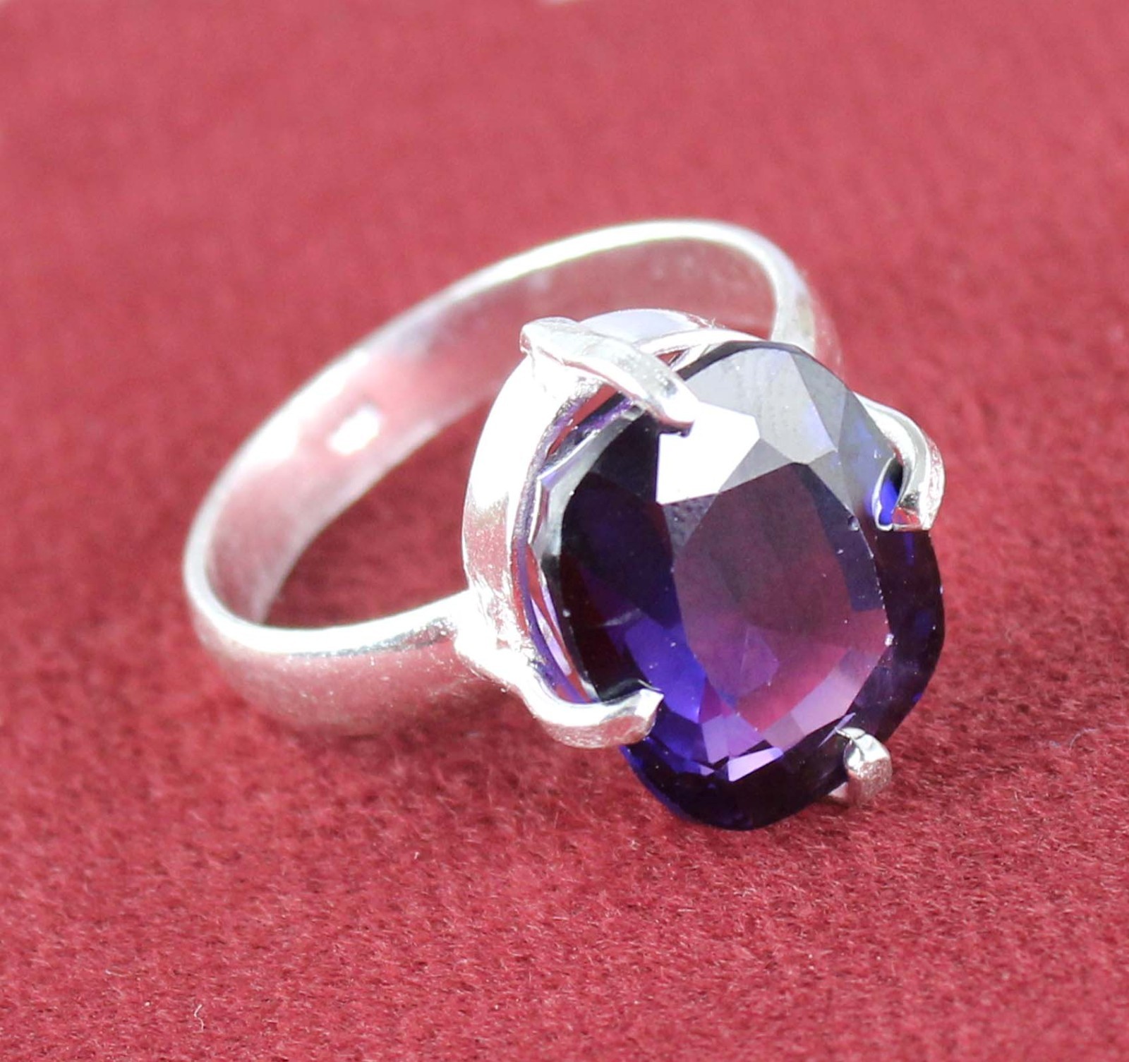 No Tariffs Natural 11.15 Ct Boysenberry Sapphire Cushion Gemstone Certified Ring