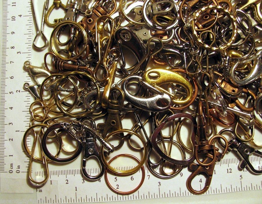 MIXED LOT of FINDINGS: Key Rings, Clasps, Hooks, Swivel Clips + ~ You Pick Qty