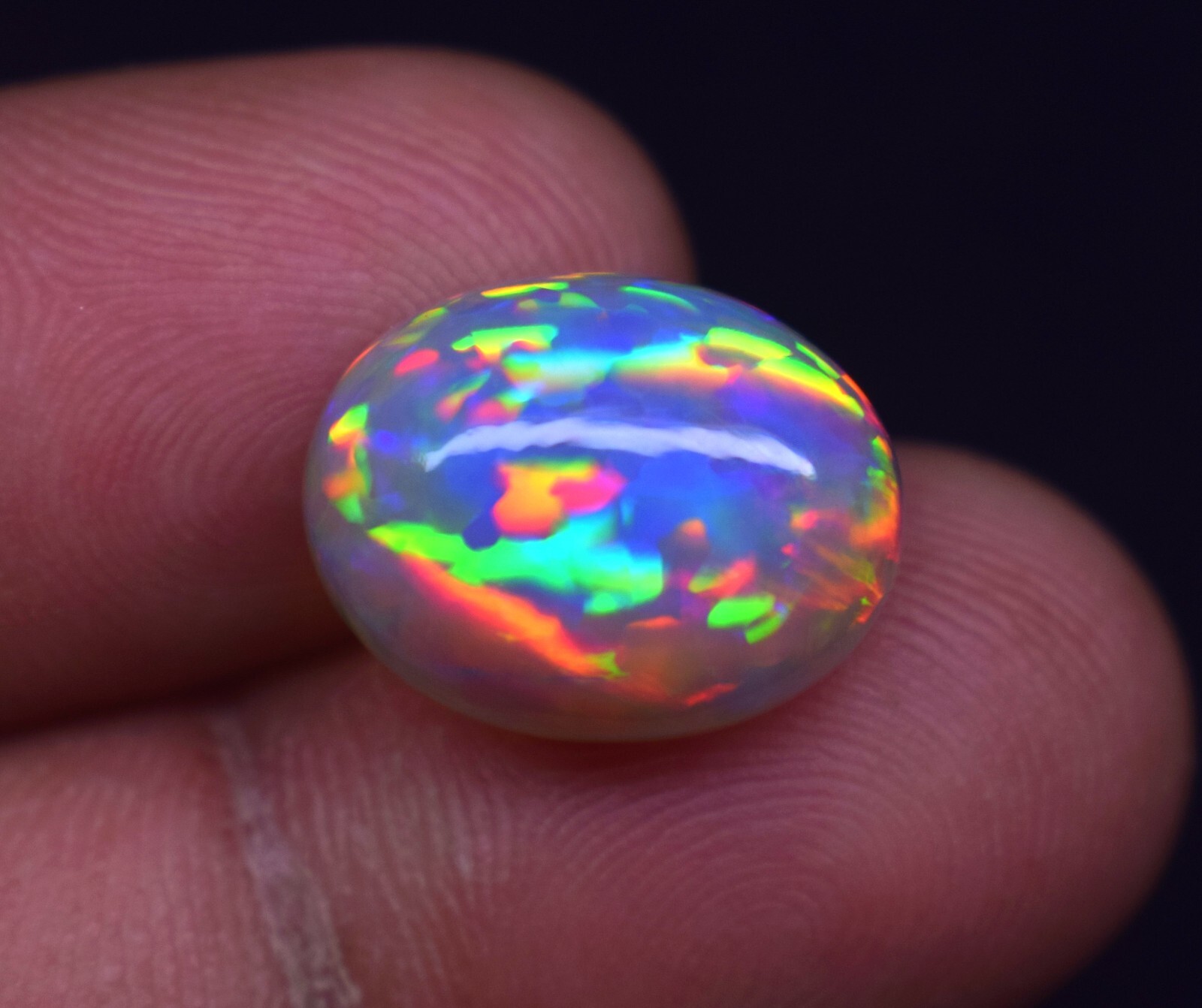 6.65 CT Natural Ethiopian ++Opal Fire Oval Loose Cabochon Gemstone 15×11.5 mm