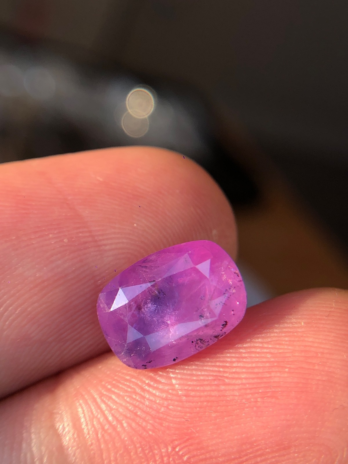 5.80ct unheated milky purplish-pink and orange sapphire/ watermelon sapphire