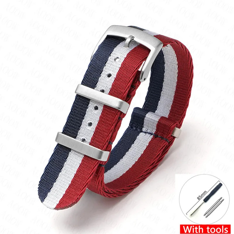 Canvas Nylon Watch Strap for Omega Swatch Seamaster Speedmaster Seiko 18-24mm