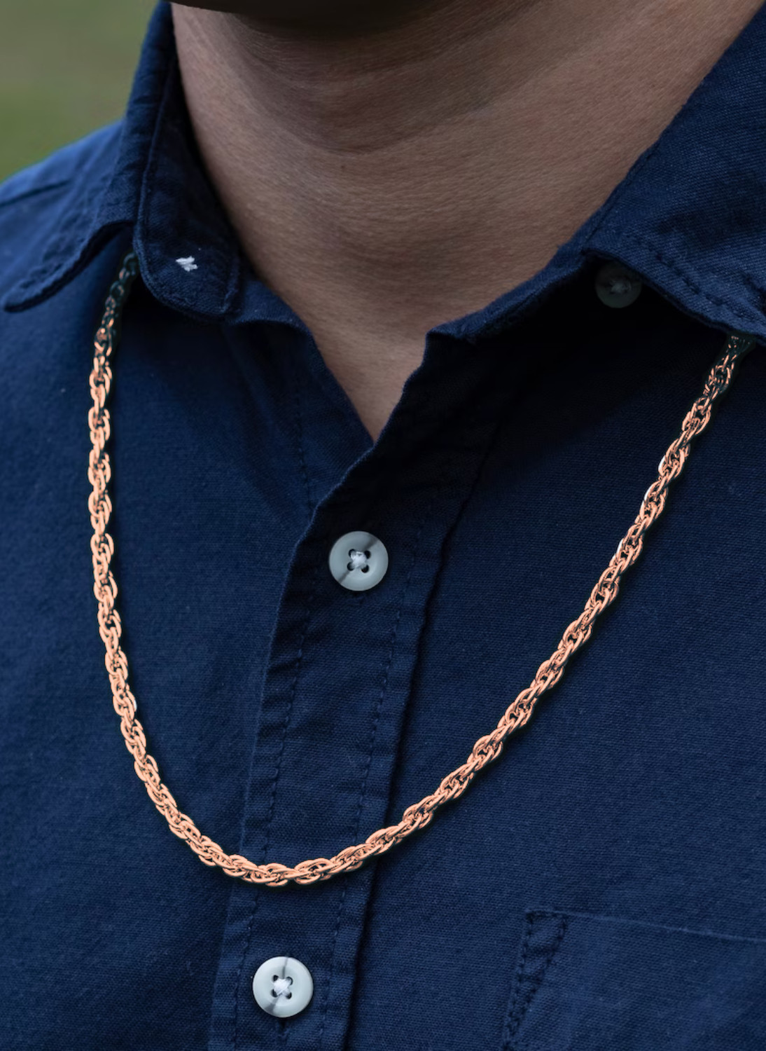 999 Copper Rope Chain Necklace, Customized Luxury, Handmade Jewelry Gift for Men