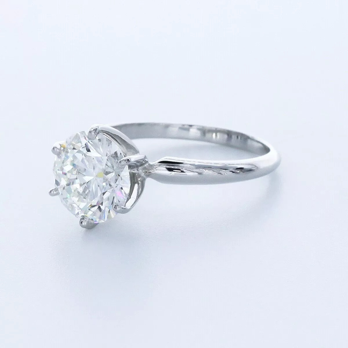 Solitaire Engagement Ring Platinum Classic 2.92 CT Round Lab-Grown Diamond G VS1