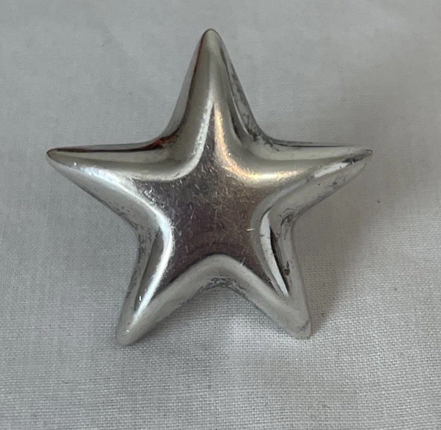 Tiffany & Co. Sterling Silver Puffy Star Brooch Celestial Theme Mexico 925