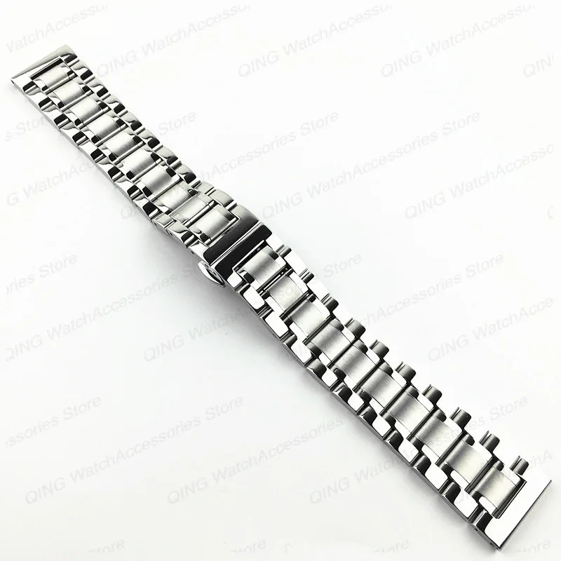 12-24mm Solid Stainless Steel Watch Band Strap Flat Arc End Butterfly Clasp Univ