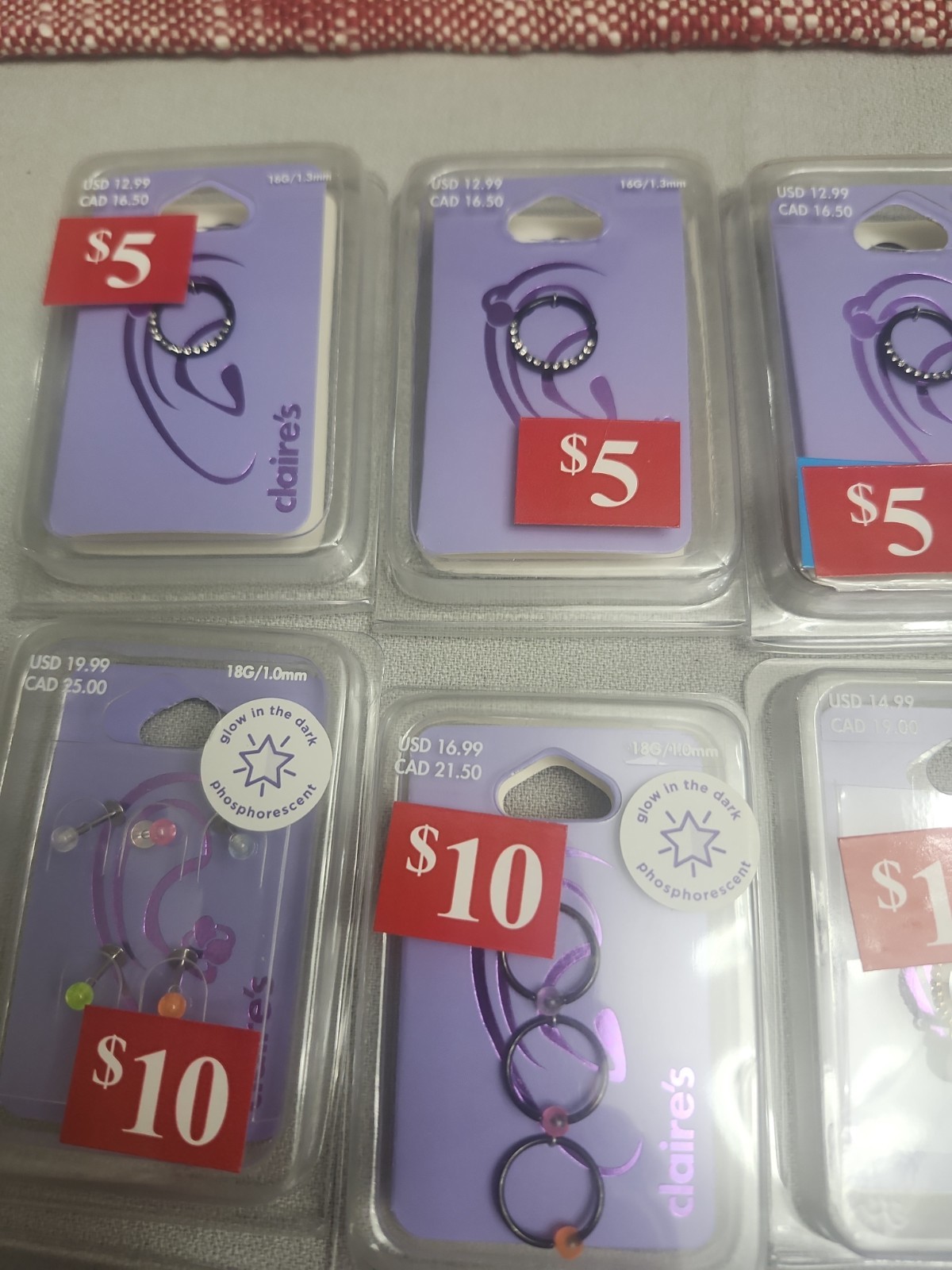 Claire’s Ear Jewelry Bulk Lot 18 Pieces