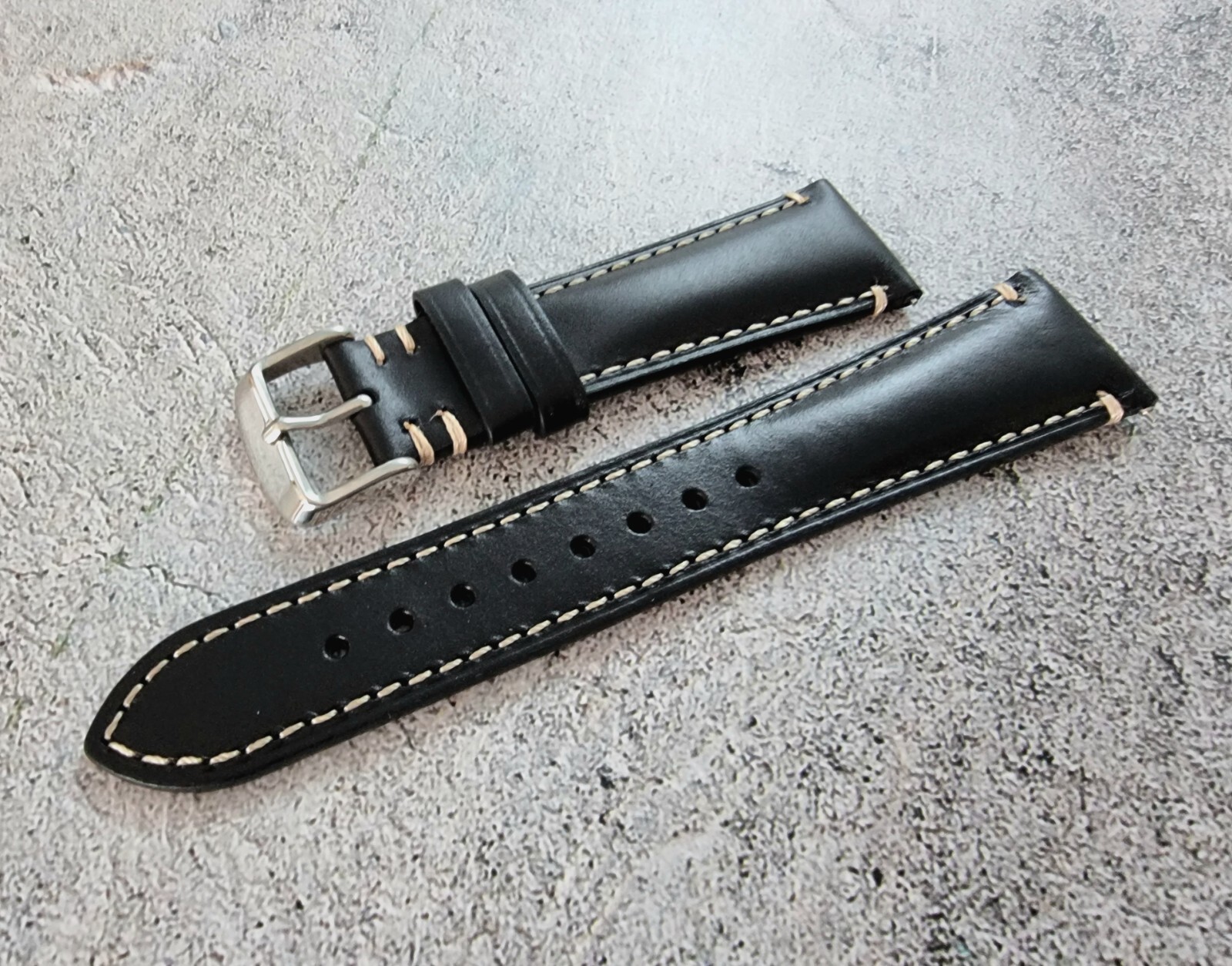 Leather Watch Strap Band Padded Classic 20mm 22mm 24mm Cordovan Retro Vintage UK