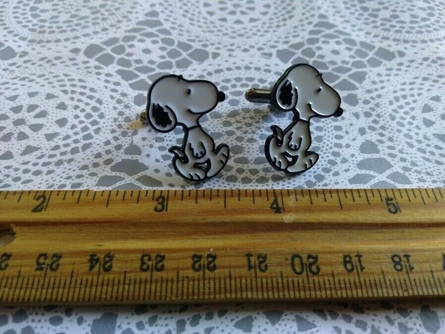 Snoopy Tie Clip Clasp Bar Cufflinks