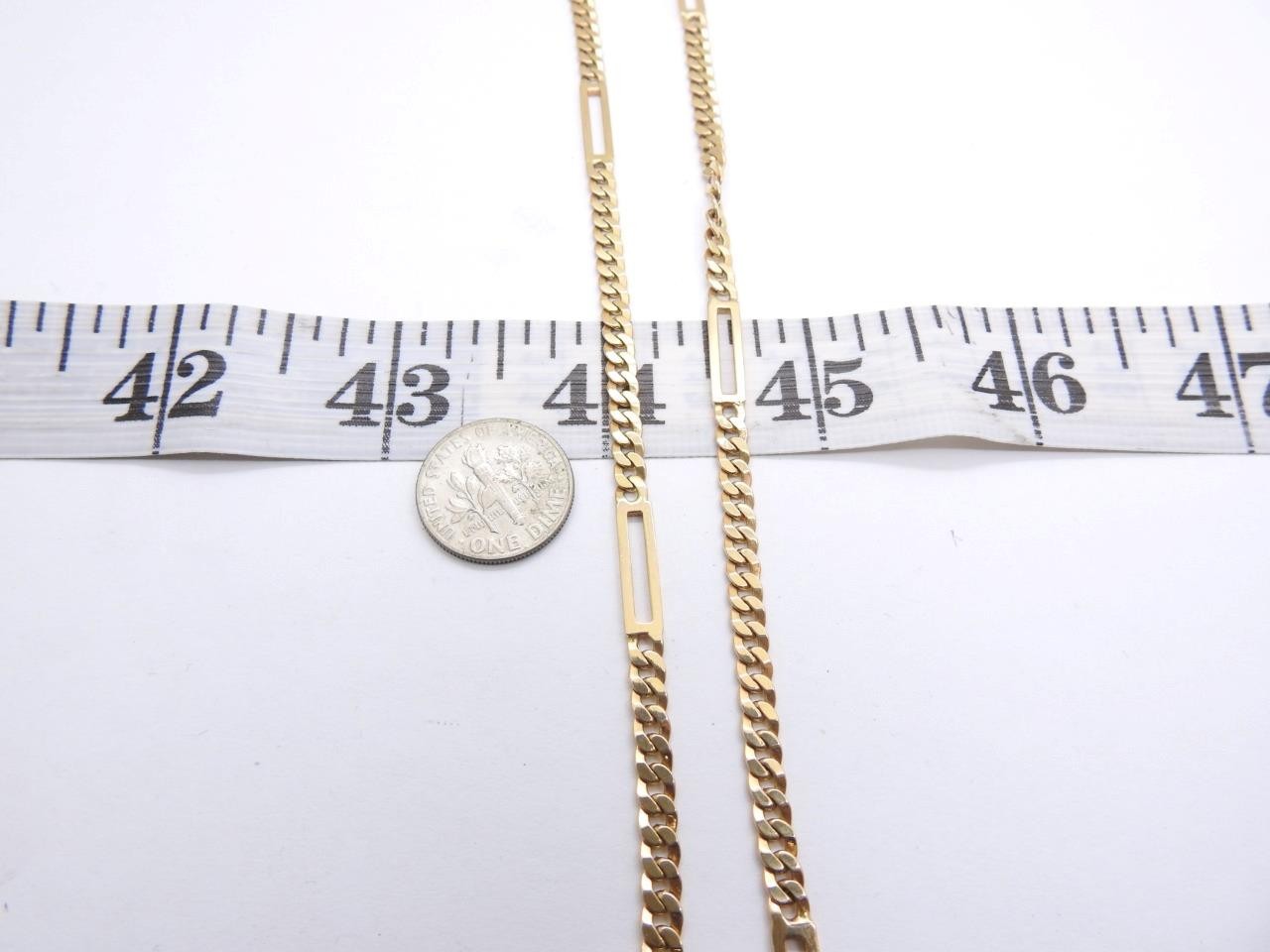 10K Solid Yellow Gold Fancy Curb Link Chain Necklace 20” long 10.5 grams