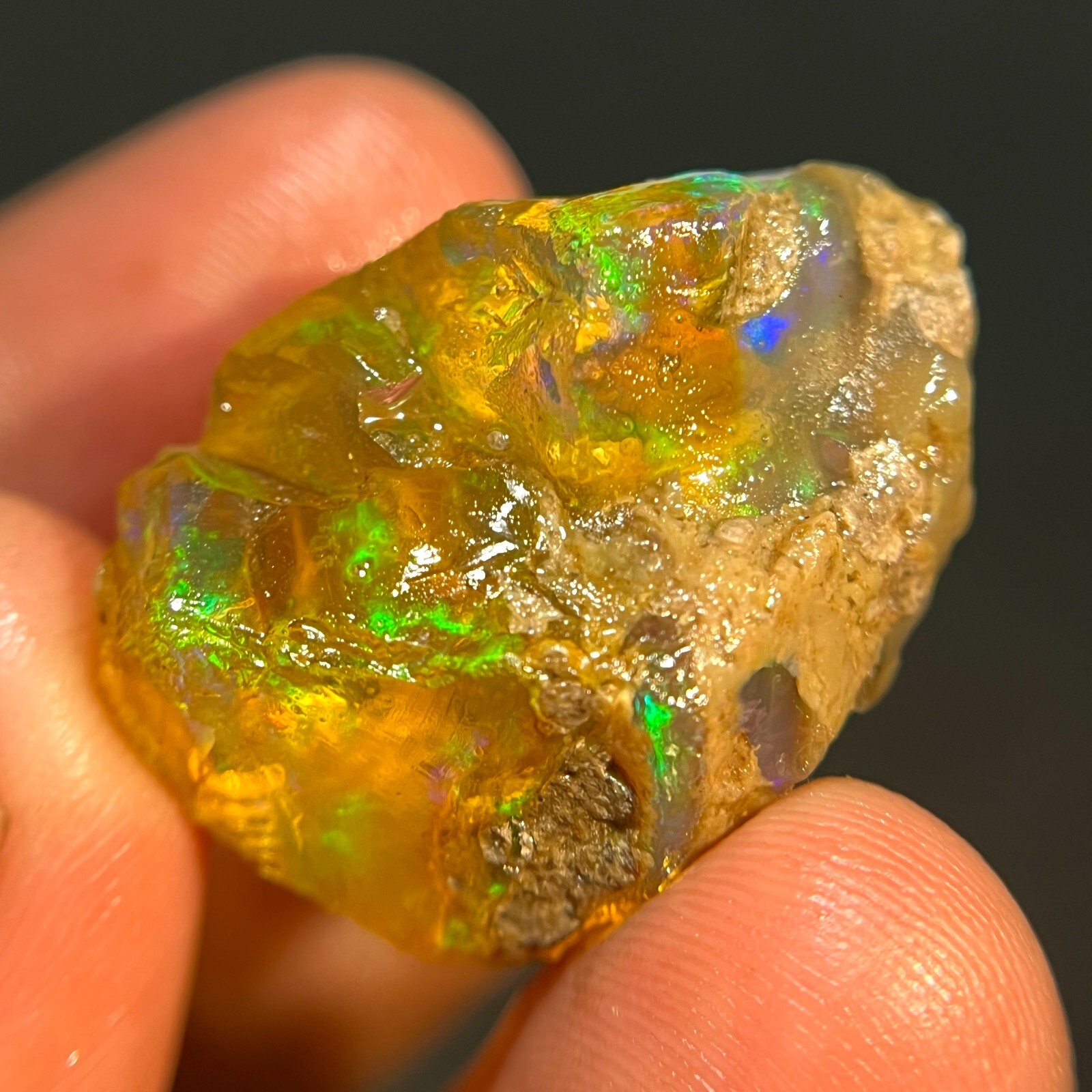 38 Carat Opal Rough Natural Ethiopian Opal Raw Welo Opal Multi Fire Gemstone