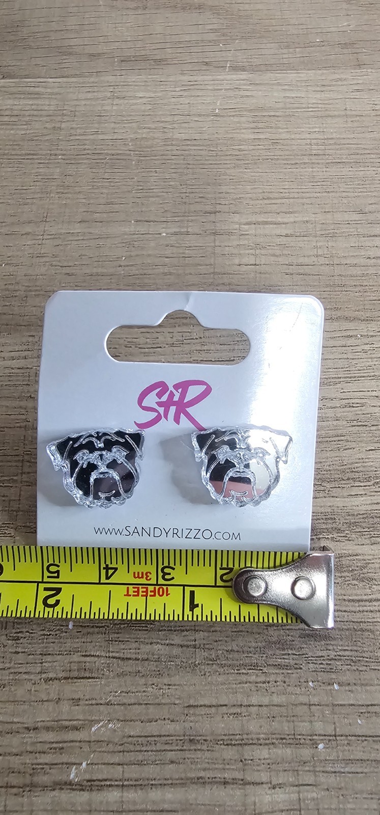 Sandy Rizzo Bulldog Silver Stud Earrings College Team NEW