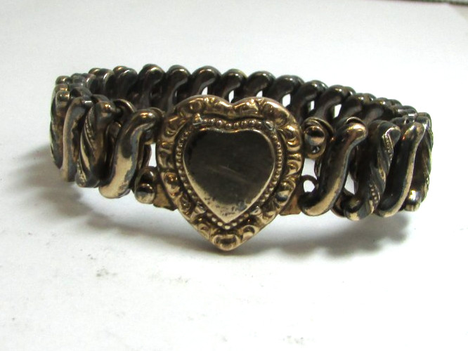 Vintage Carmen D.F.B. Sweetheart Heart Gold Filled Expansion Bracelet