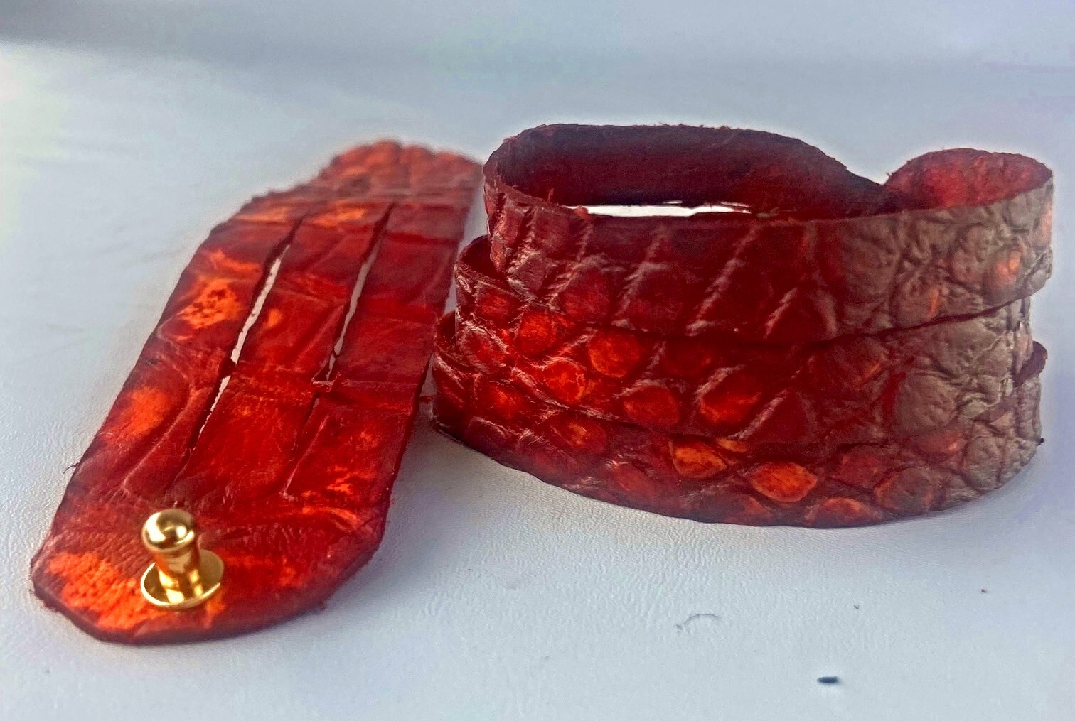Genuine Handmade Alligator Leather Bracelet