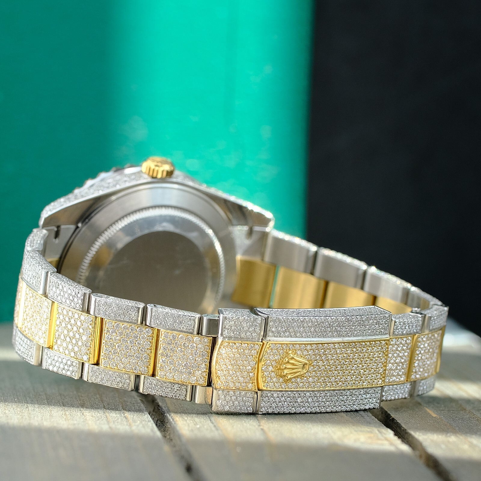 ROLEX MENS DATEJUST II 126333 MENS WATCH 41MM FULL LOADED ICED OUT APPROX 14CTS