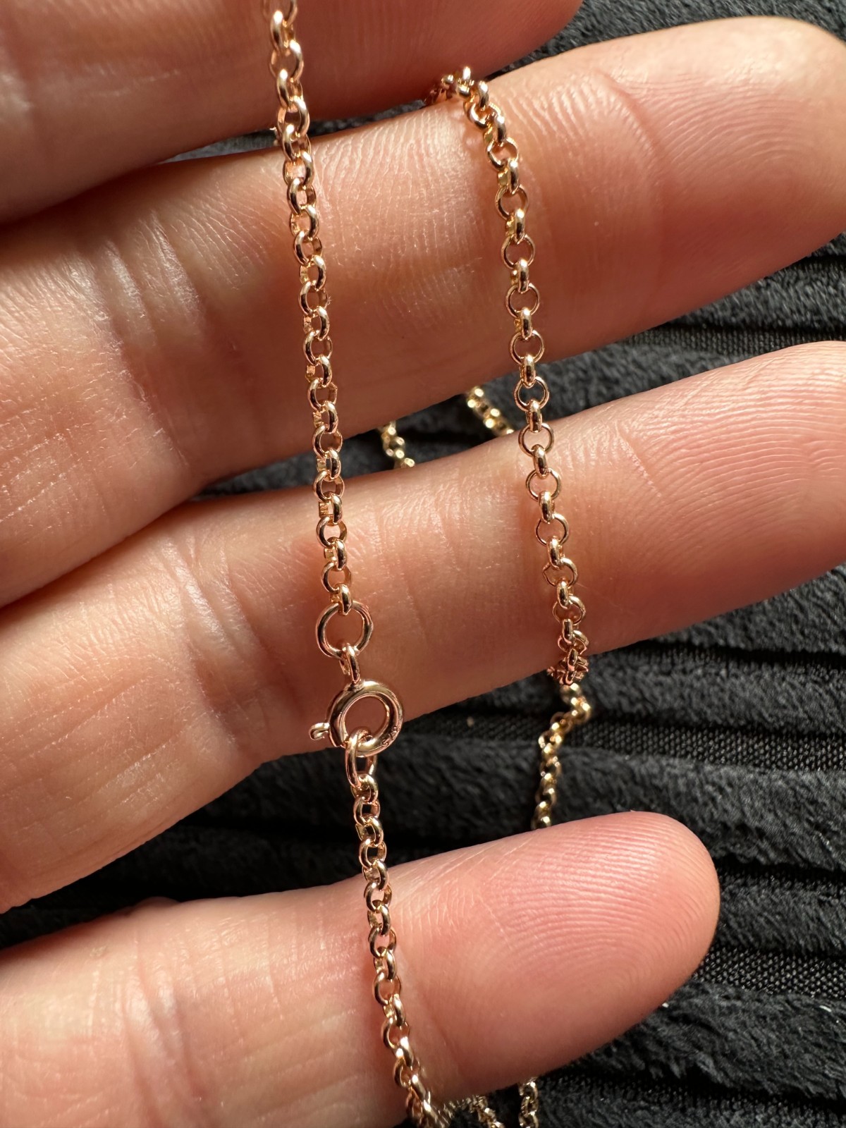 BIG SALE PRICE 9ct Rose Gold Solid 2.25mm Belcher Necklace, Length 22″ / 55cm