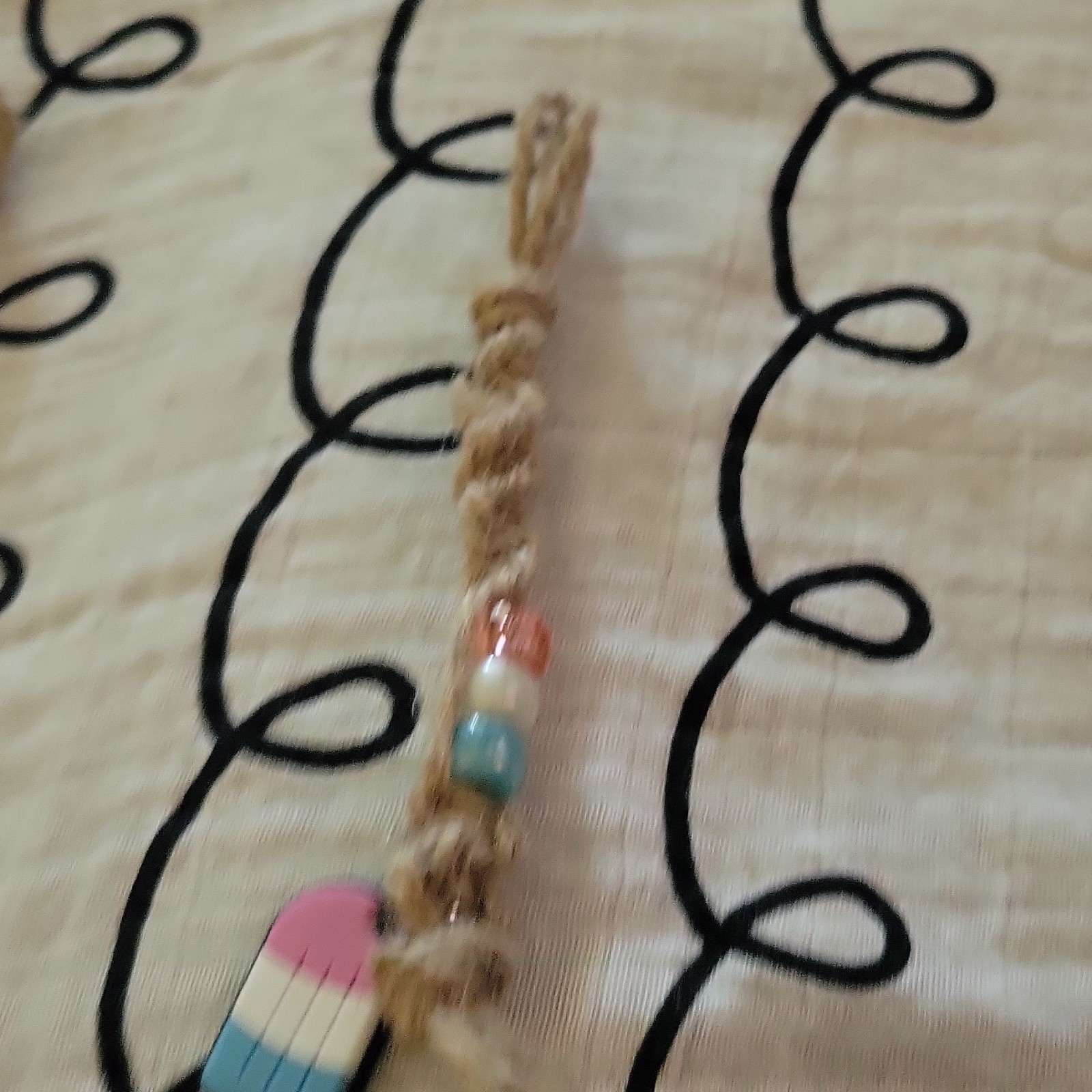 Hemp Keychain With Popsicle Charm