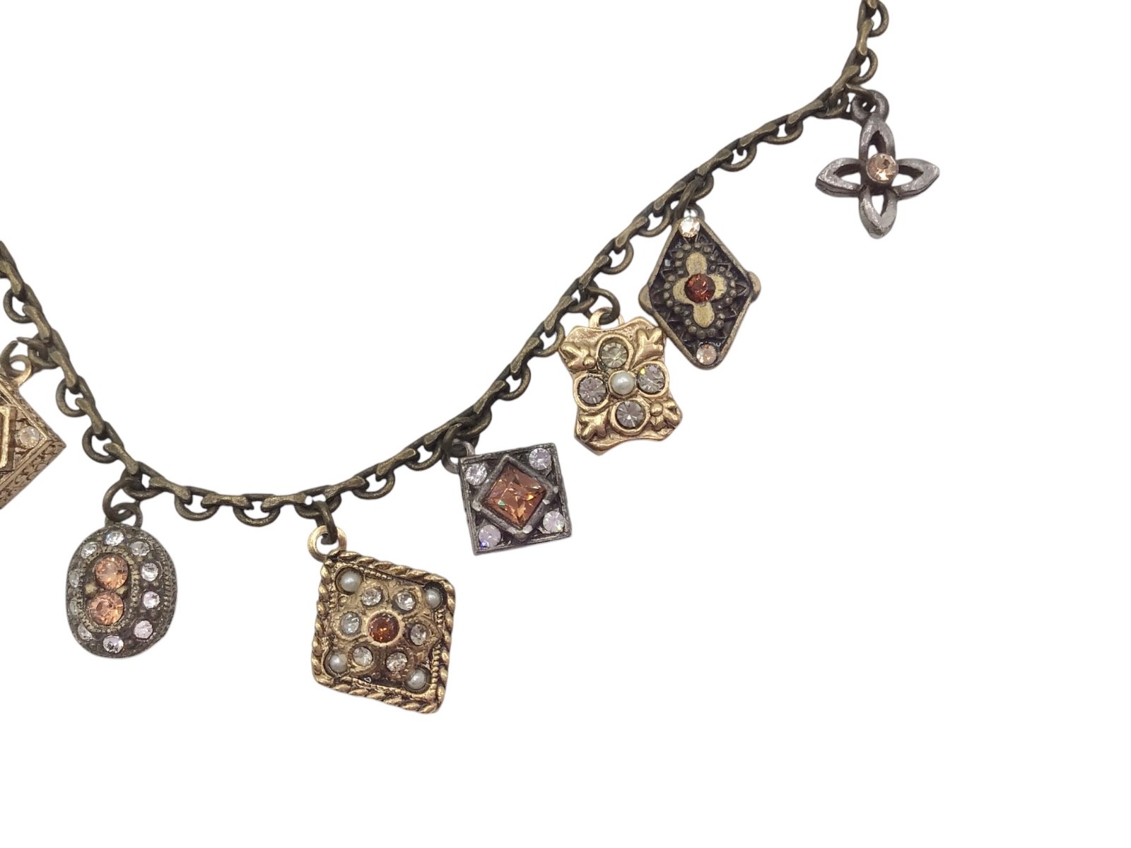 Sweet Romance Gothic Victorian Charm Necklace 17”, Vintage Antique Style