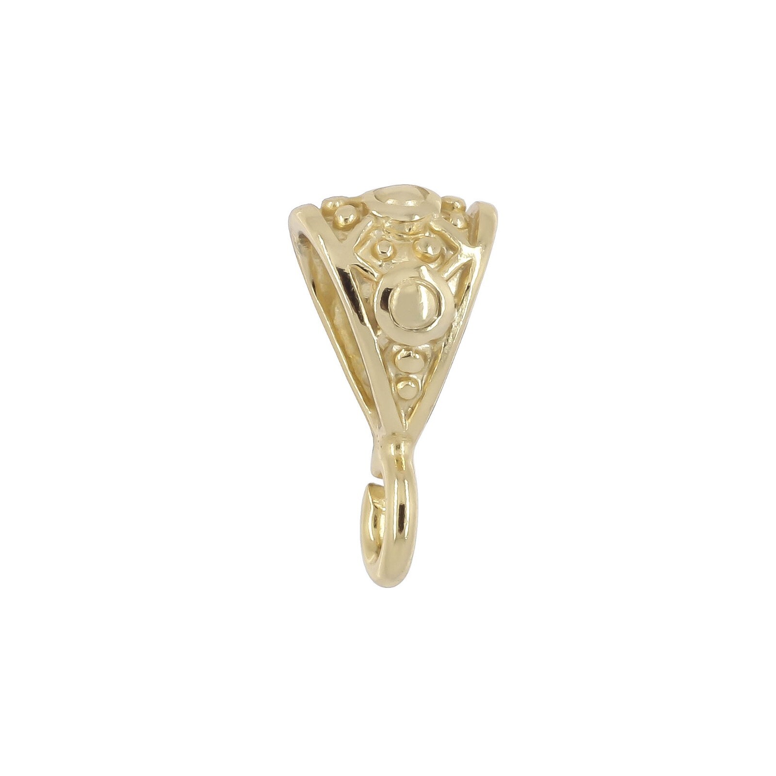 Gold Plated Sterling Silver Pendant Clasp Bail with Heavy Duty Open Loop #51090