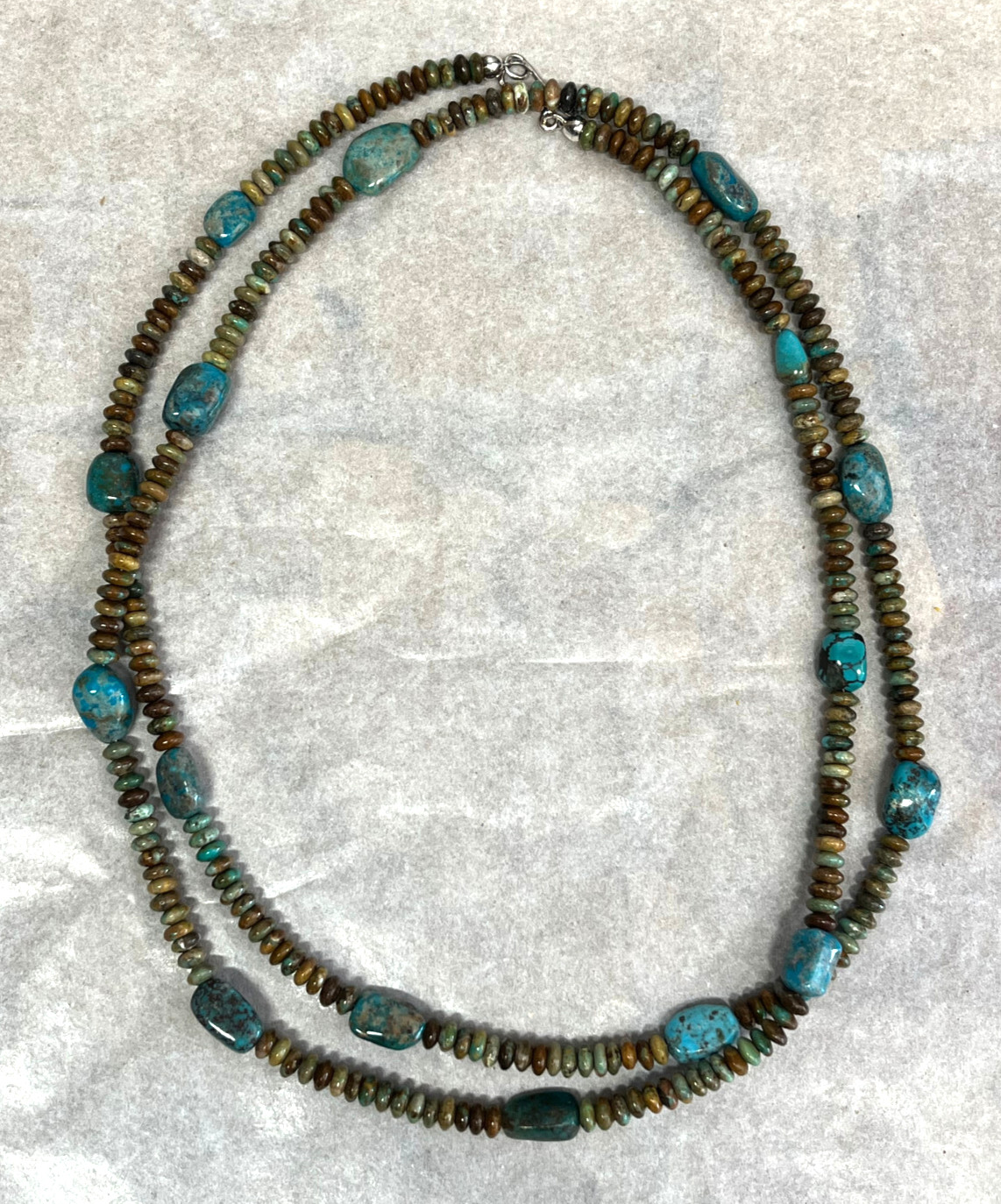 Mine Finds By Jay King Signed Turquoise Sterling Silver Beaded Necklace w/ Box