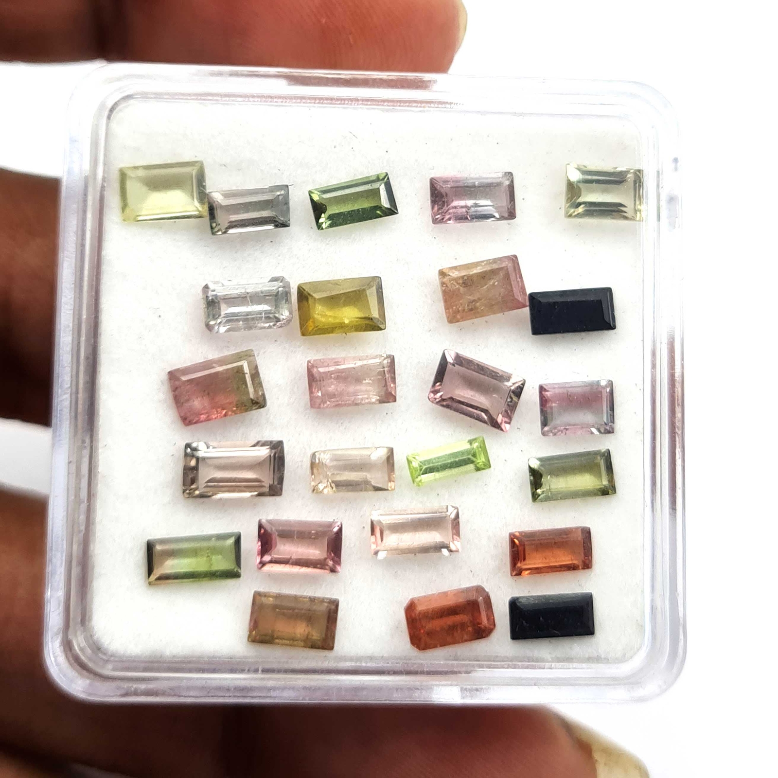19 Pcs 5 Cts Natural Tourmaline Gemstone Baguette Faceted Lot 2.50-3×4.50-6 mm