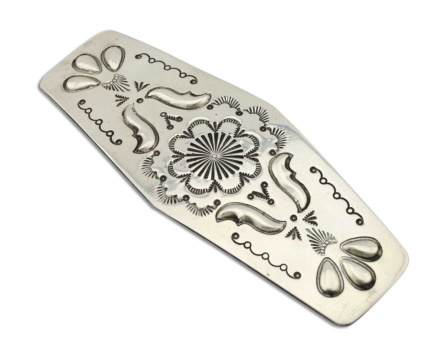 Women’s Navajo Hair Clip Hand Stamped 925 Silver Artist Signed MY C.80’s