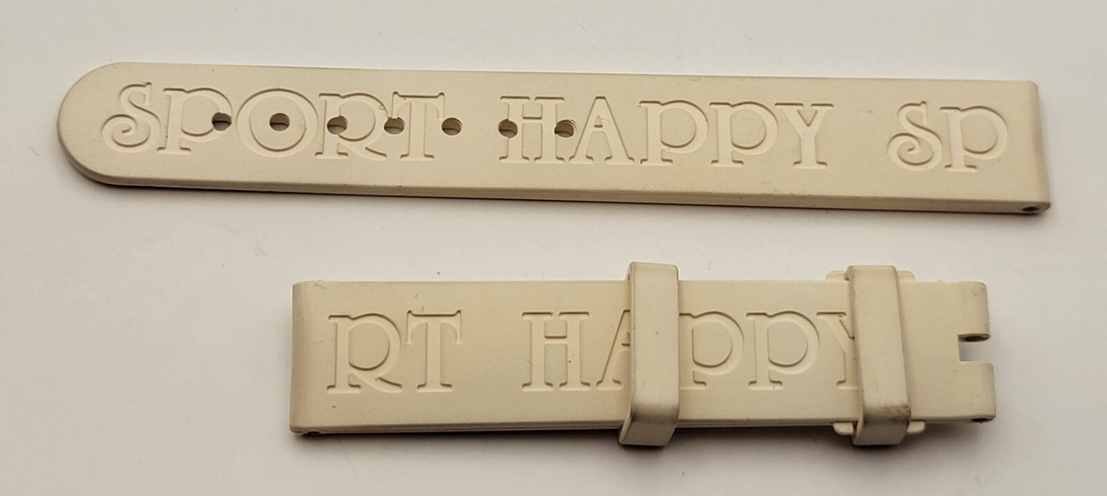 NEW Authentic Chopard Sport Happy white rubber Watch Strap 15/14mm, 70+105mm OEM
