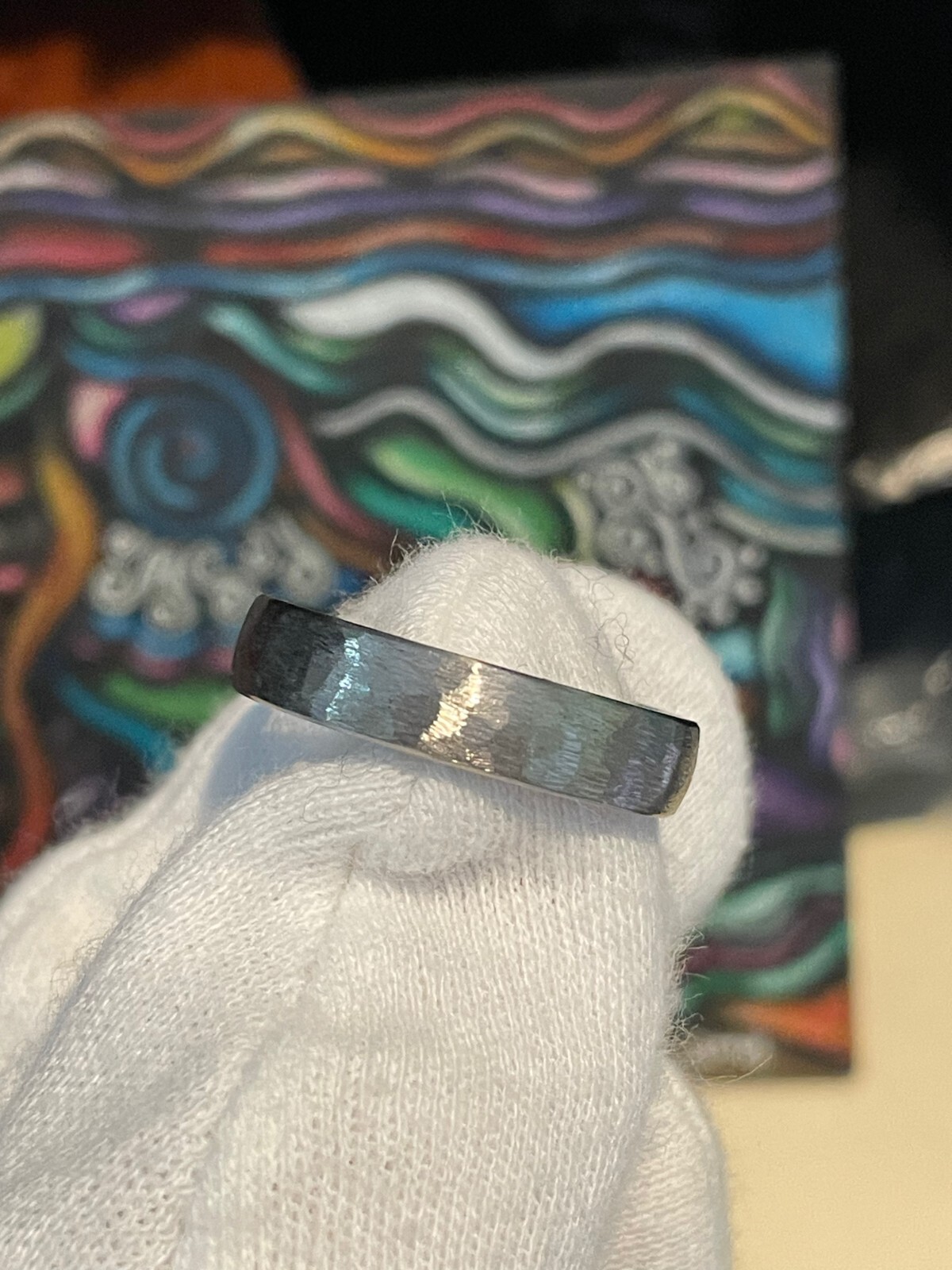 Low/Thin Dome Profile, Rugged Brush, Titanium Band, 5mm Width Pictured