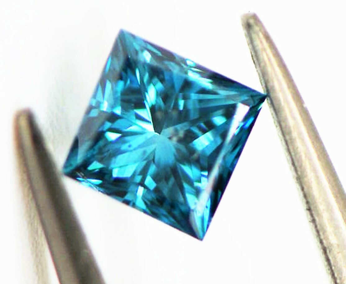 BLUE DIAMOND GEM PRINCESS CUT SHAPE GENUINE FACETED NATURAL SQAURE NICE 3mm 3×3