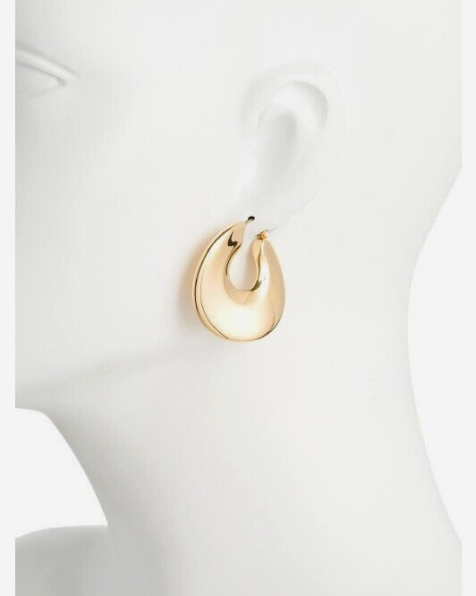 NEW MILOR GOLD Italy 14Kt GOLD ELECTROFORM ON A RESIN CORE Twisted Hoop Earrings