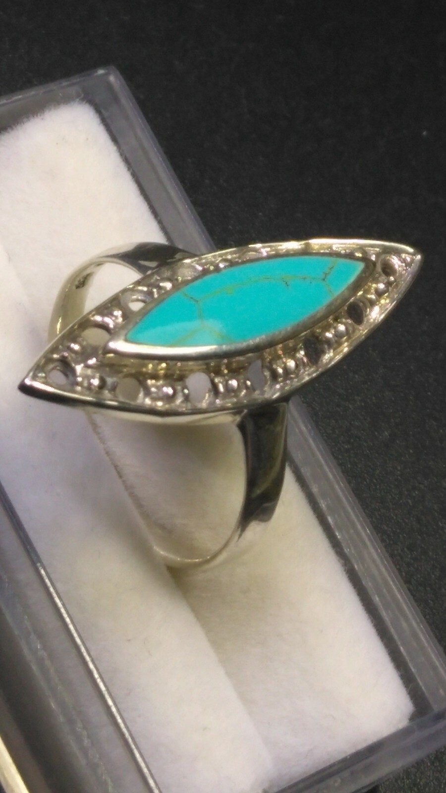 AESTHETIC NATURAL TURQUOISE IN STERLING SILVER.925 RING SIZE 8.75-9.0!