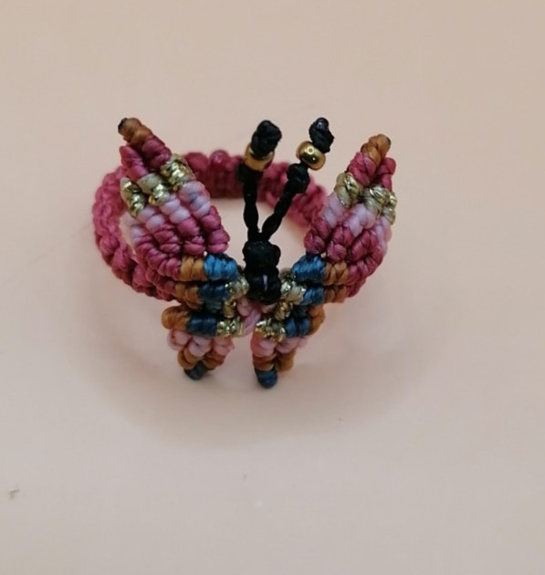 Macrame Woven Butterfly Ring – Vibrant and Handmade