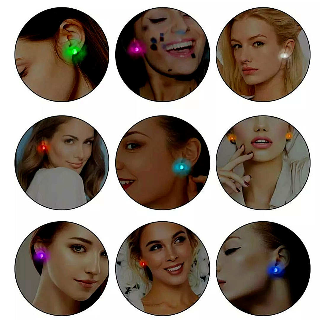 Aretes Zarcillos con Luz LED de Diamantes Accesorios Para Mujer y Niña Par US