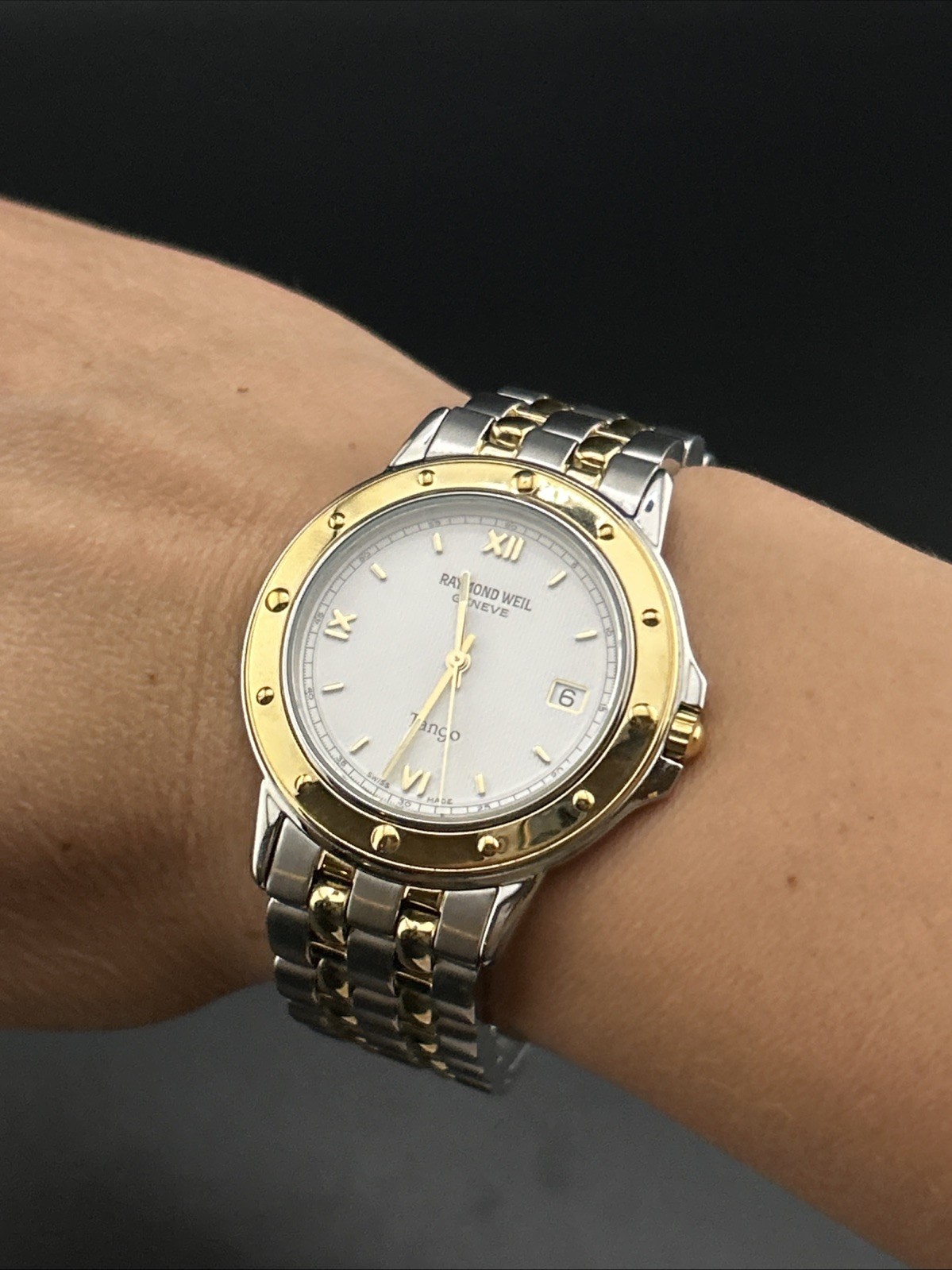 Raymond Weil Tango Collection 5560 Two-Tone Men’s Watch Sapphire Crystal 36mm