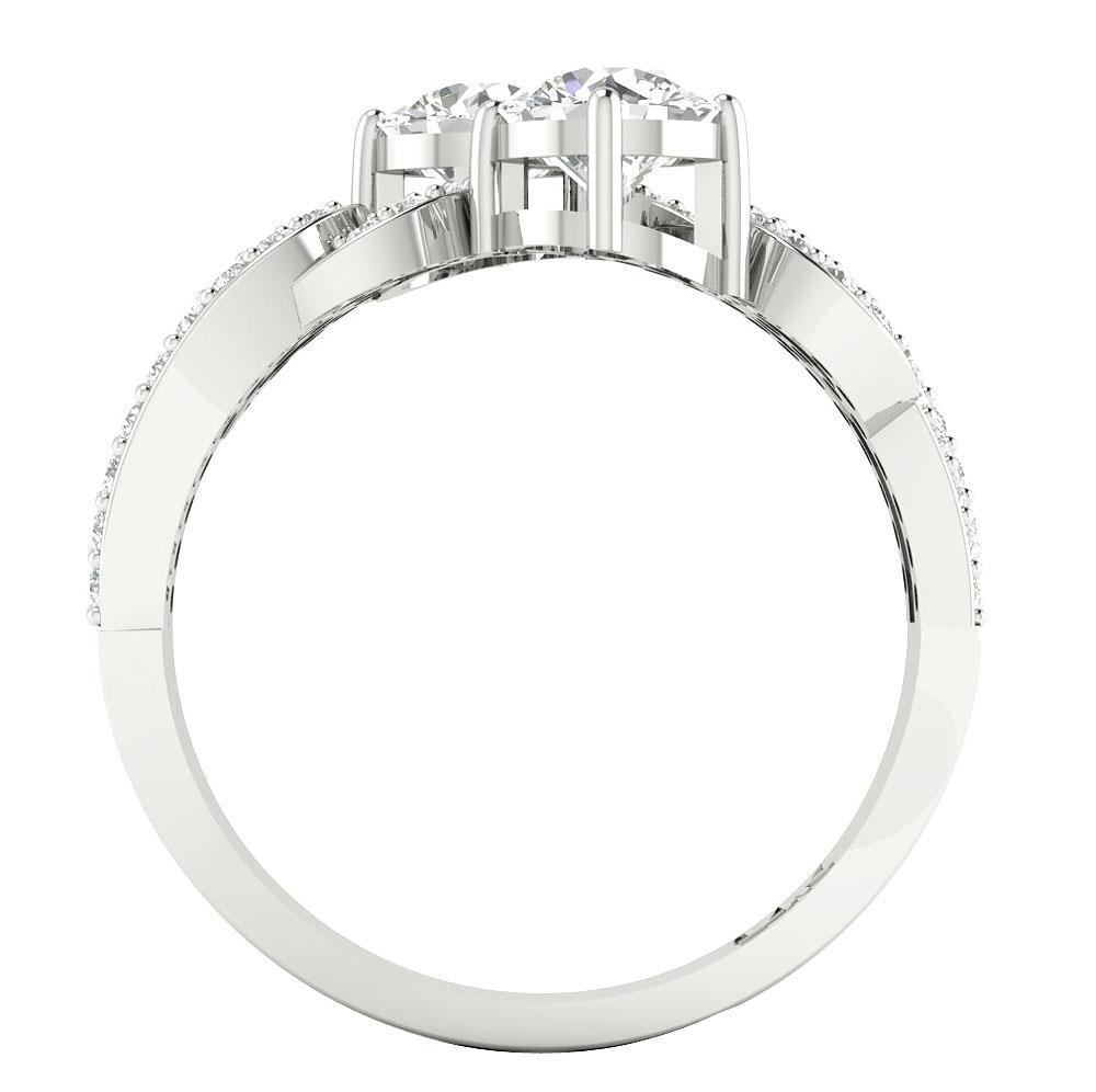Lab Grown Diamond VS1 F 1.50 Carat Forever Us Two Stone Engagement Ring 14K Gold