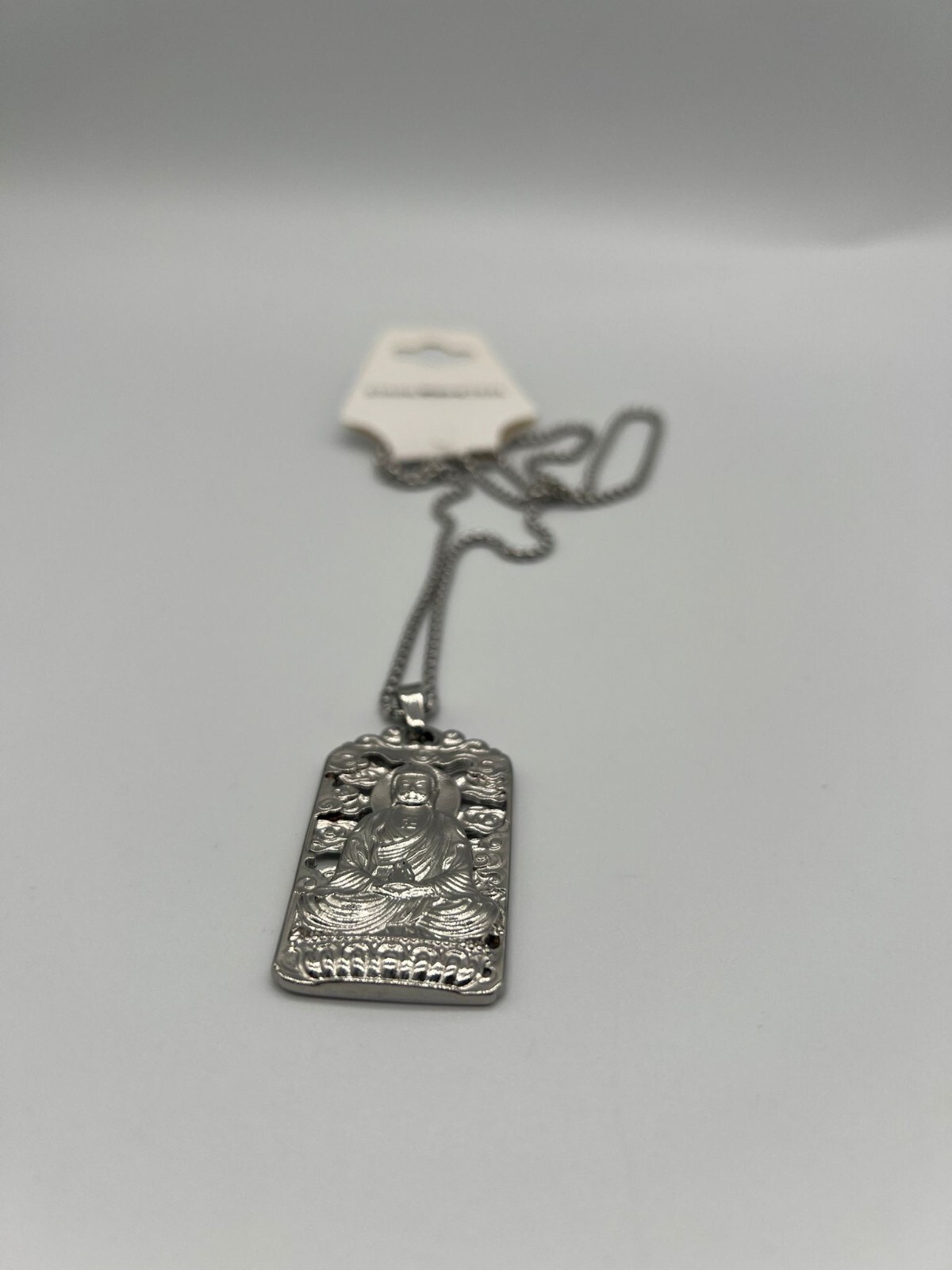 Stainless Steel Tibetan Big Buddha Pure Argentum Patron Saint Pendant