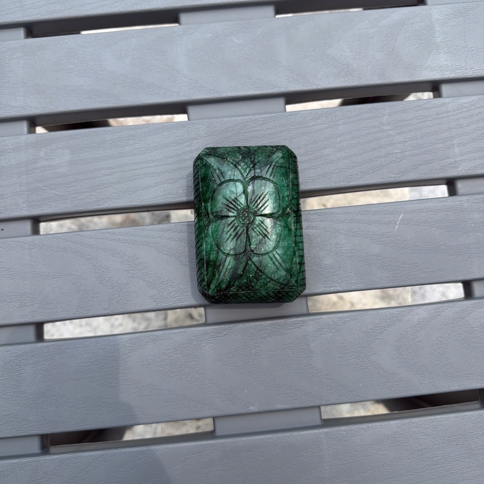 HIGH VALUE extremely large carved forest green emerald gemstone