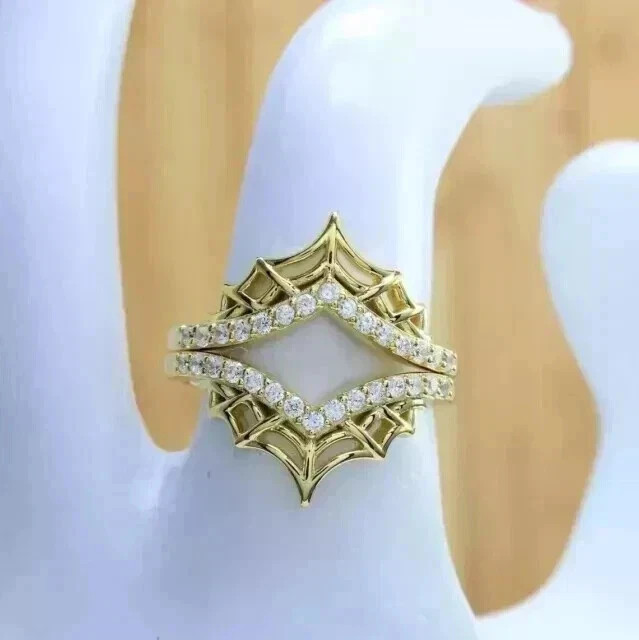 2Ct Round Lab-Created Diamond Engagement Ring Women’s 14K Yellow Gold Plated