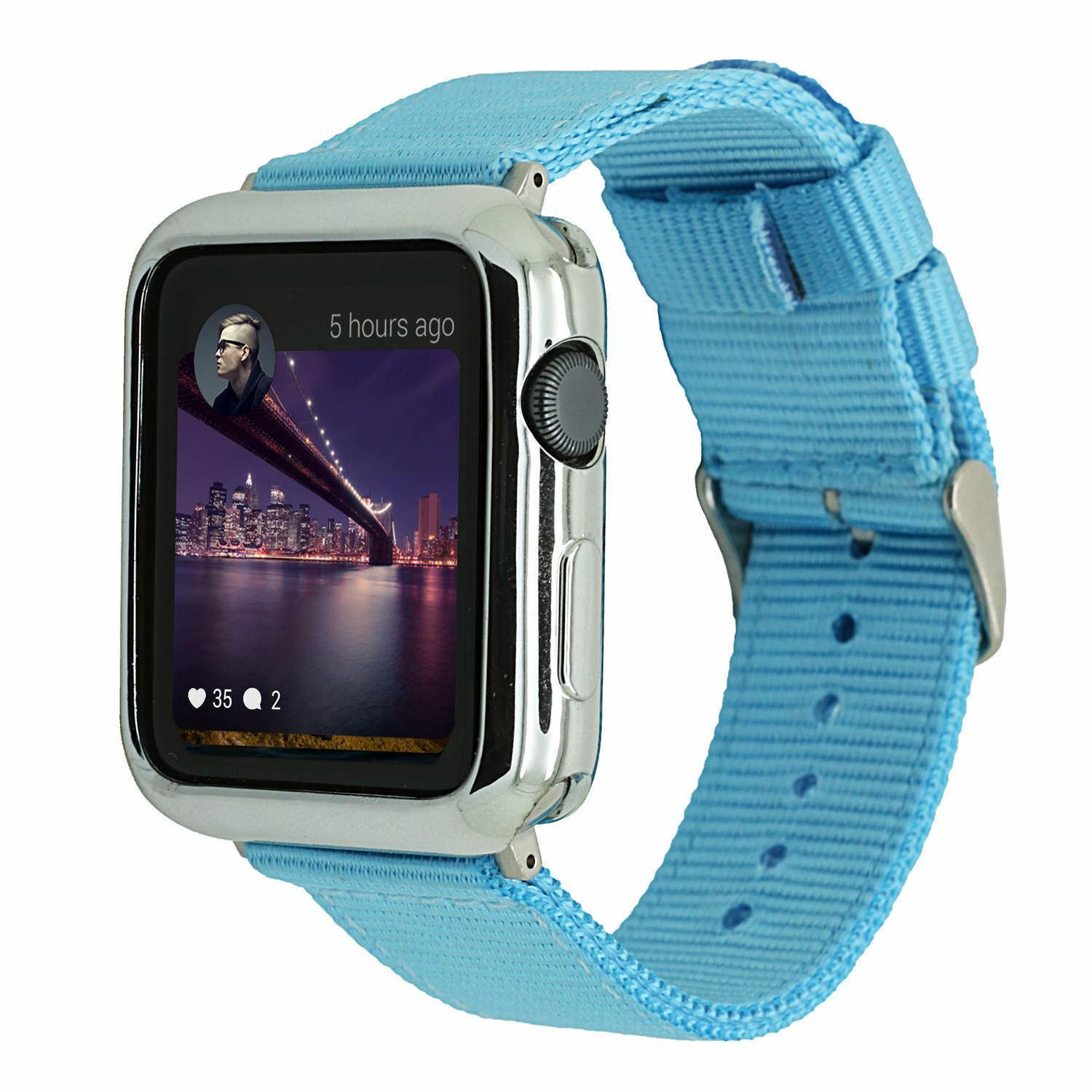44/40/42/38 Sport Canvas Nylon Fabric Band for Apple Watch Series 5 6 7 8 Strap