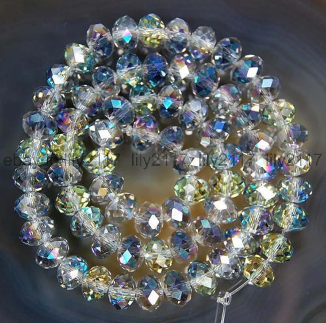 Wholesale 1000pcs 3x4mm Multicolor AB Crystal Faceted Roundel Gems Loose Beads