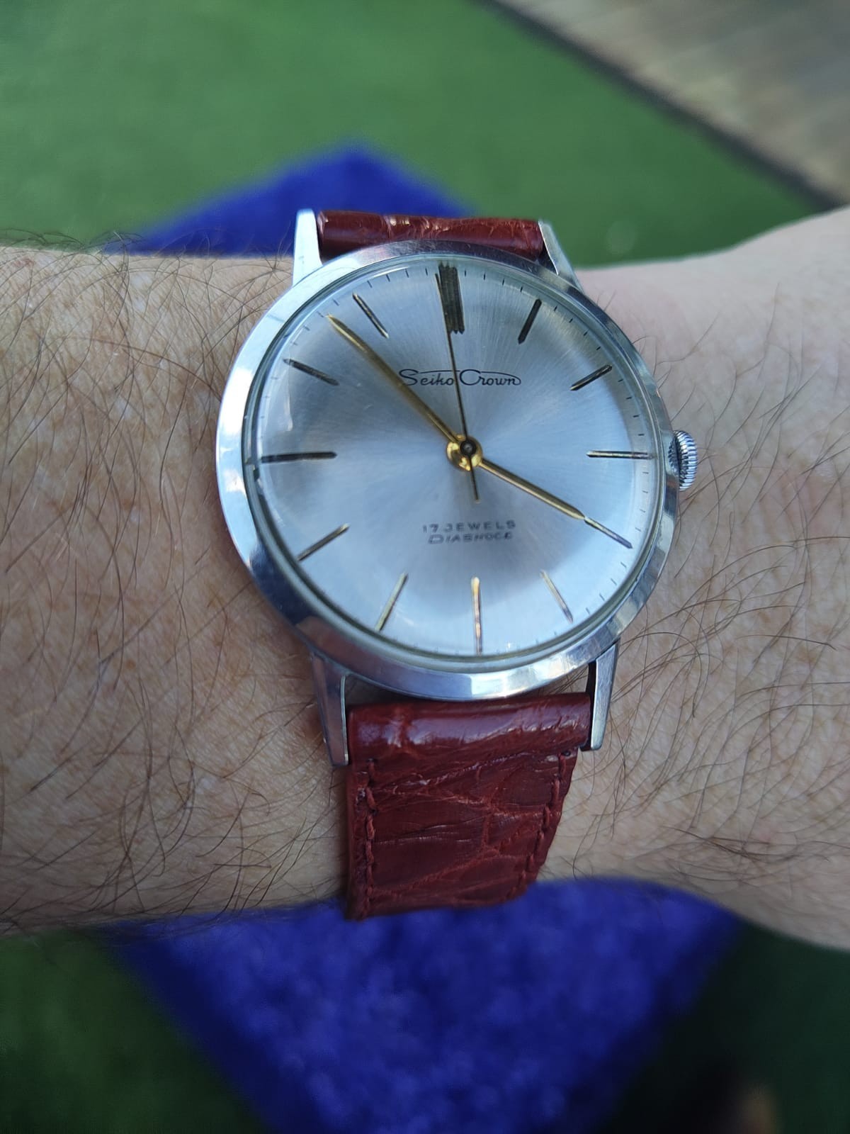 [Near MINT] Vintage SEIKO Crown J15003E Diashock Manual Winding Mens Watch JAPAN
