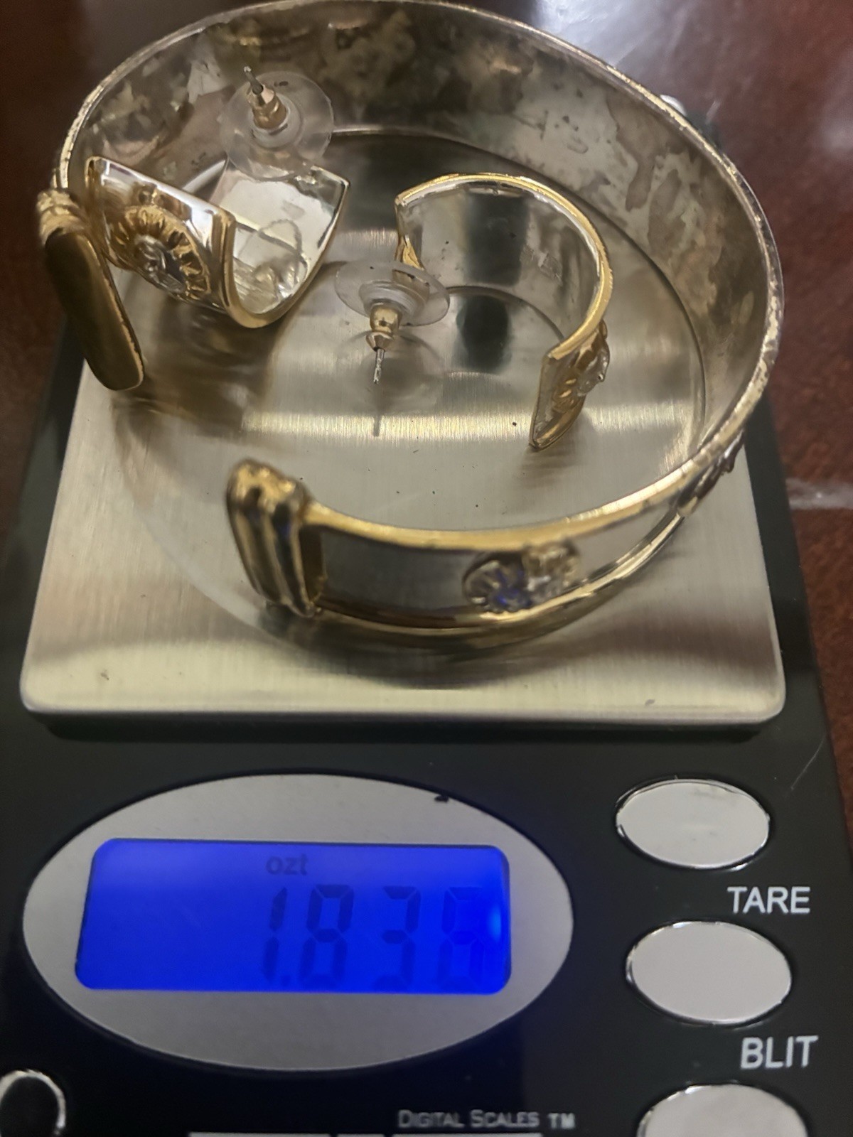 SERGIO BUSTAMANTE COSMOS Sterling & Gold Vermeil Cuff Bracelet & Earrings