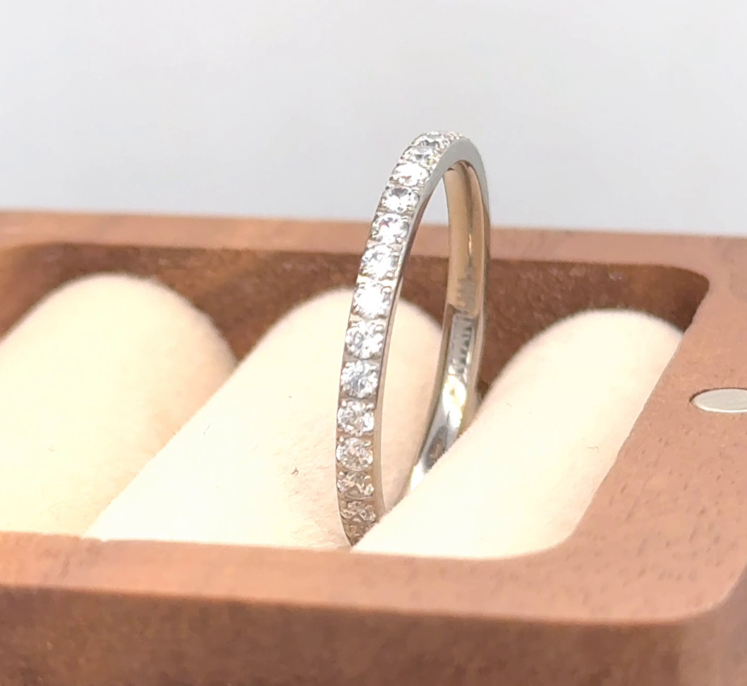Laser Engrave Ring Silver Titanium Anniversary Ring Stackable Holiday Gifts Band