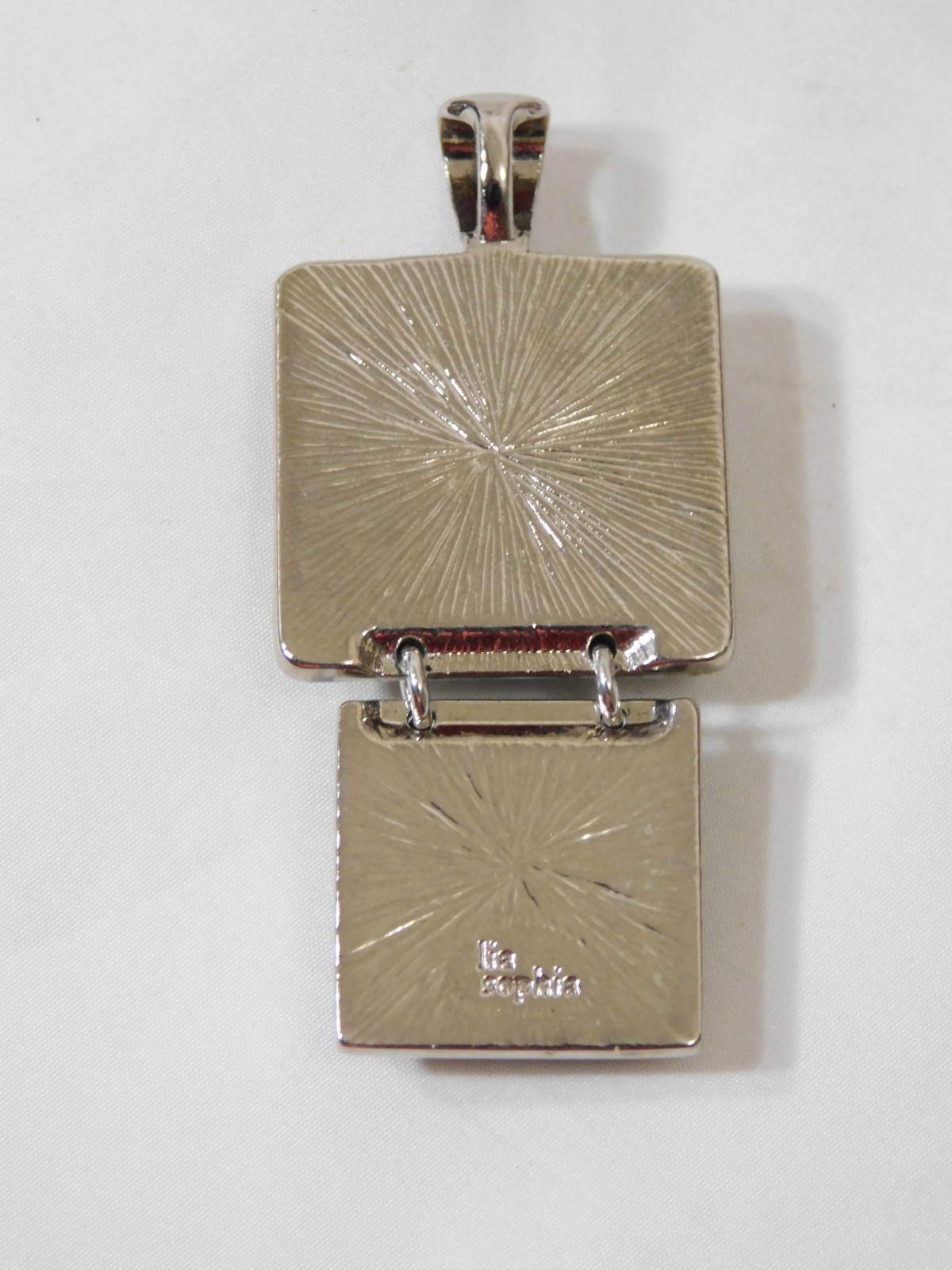 Beautiful Lia Sophia “FLUX” Pendant/Slide, Silver w/Avocado Tone, Unique, NWOT