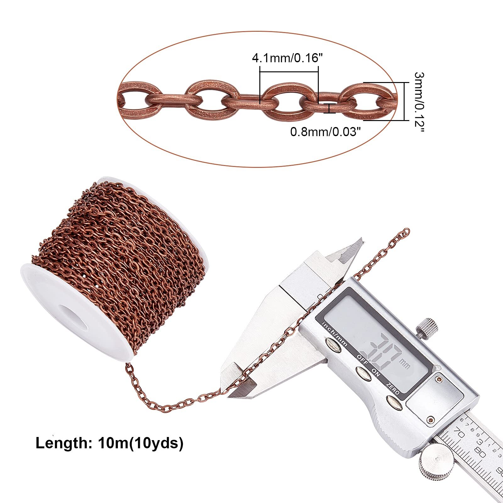 24Pack Antique Red Copper Cable Chain Necklace Chain Necklace Twisted Link Chain